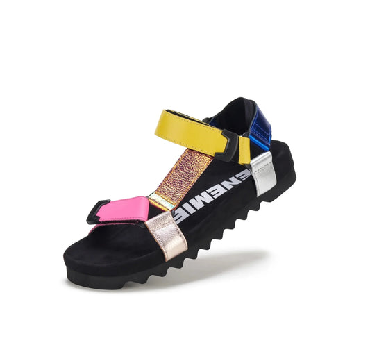 Rollie Sandal Tooth Wedge Mix Metallic