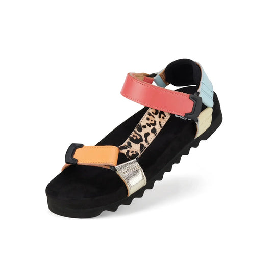 Rollie Sandal Tooth Wedge Multi Leopard