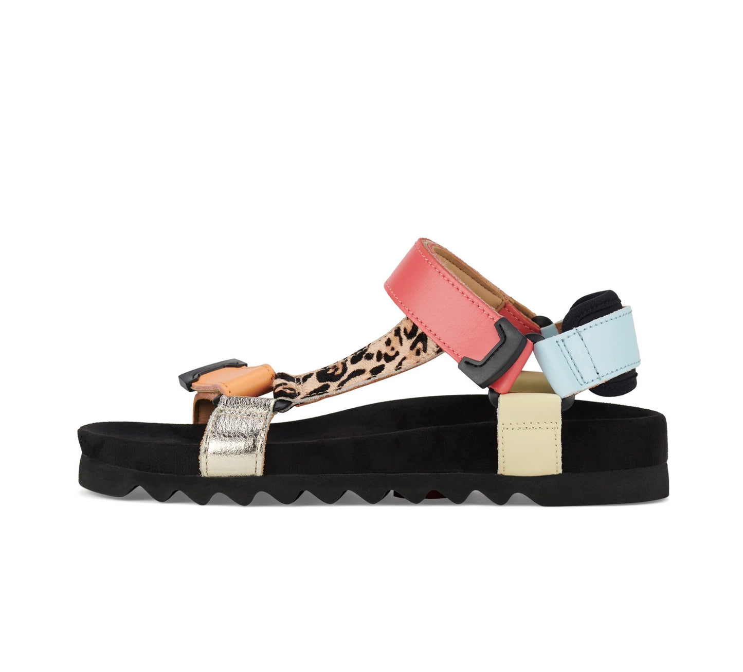 Rollie Sandal Tooth Wedge Multi Leopard