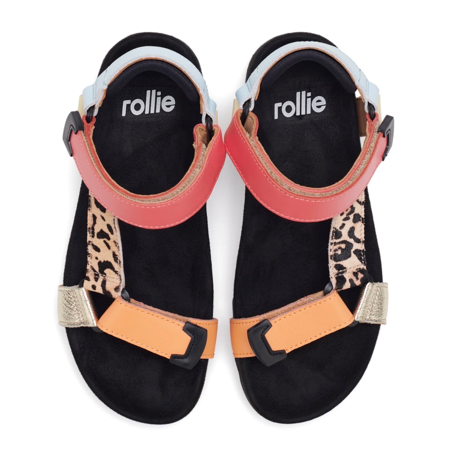 Rollie Sandal Tooth Wedge Multi Leopard