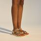 Rollie Sandal Tooth Wedge Neutral Leopard
