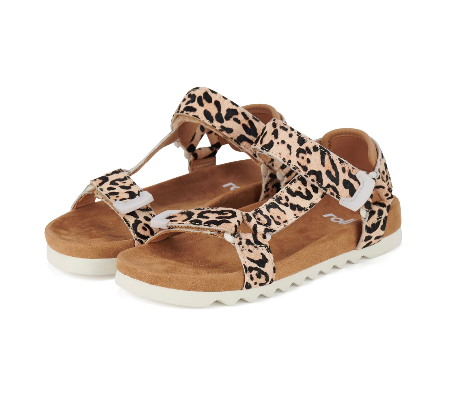 Rollie Sandal Tooth Wedge Neutral Leopard