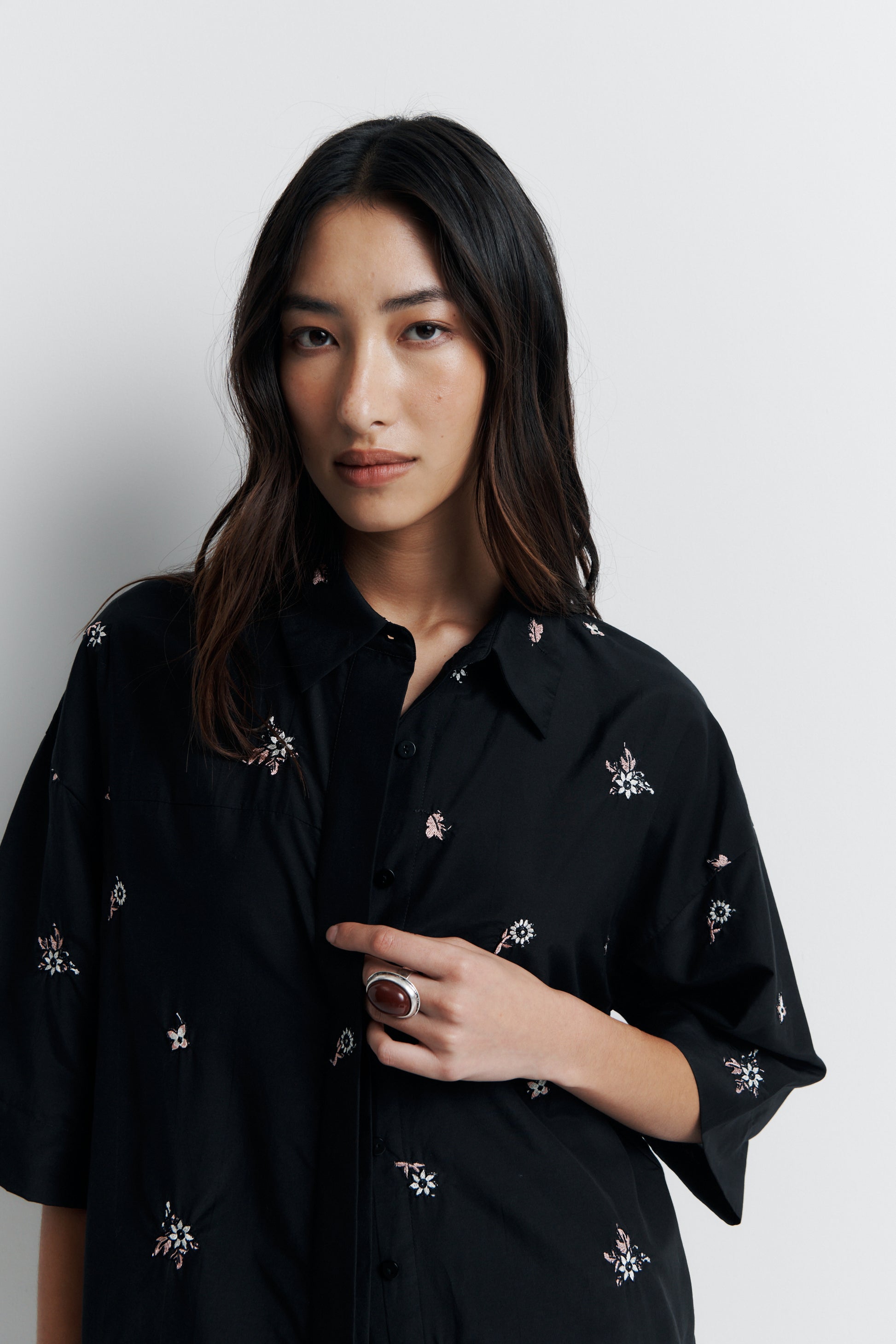 Romy June Shirt in Nightshade Bloom - the tartan fox