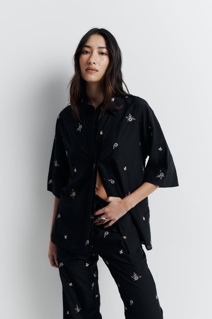 Romy June Shirt in Nightshade Bloom - the tartan fox