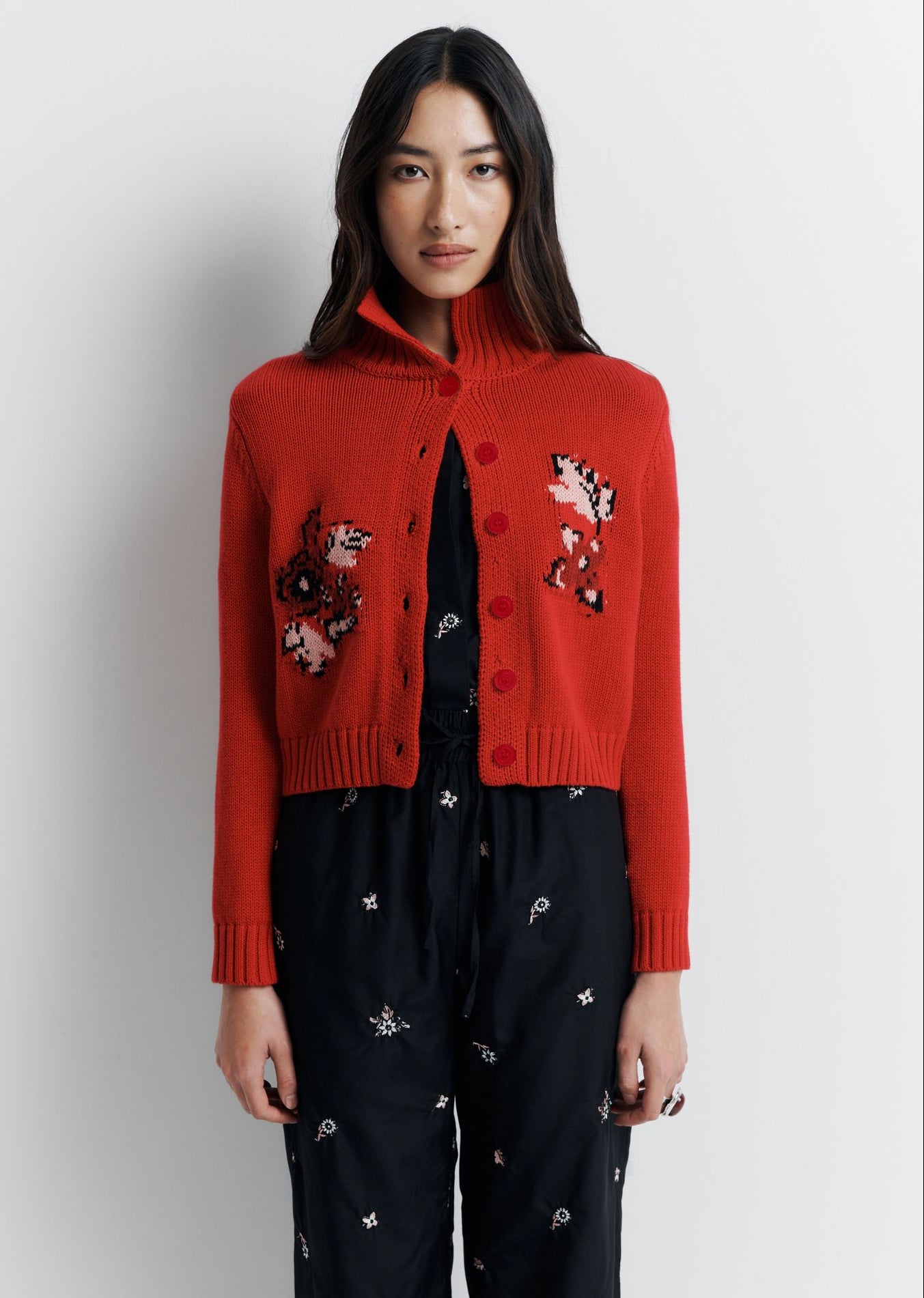 Romy Lara Cardigan in Red - the tartan fox