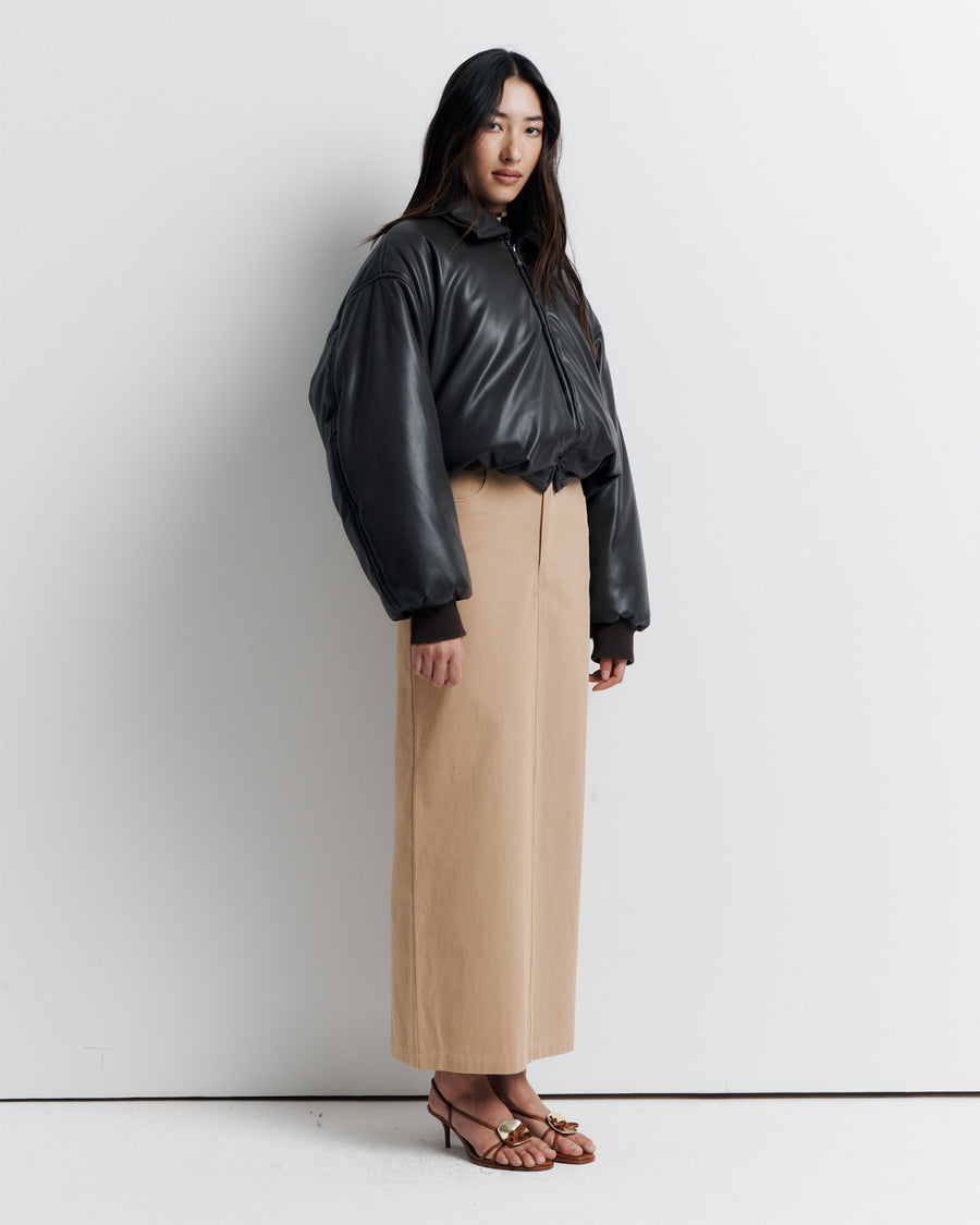 Romy Padded Bomber Jacket in Chocolate - the tartan fox