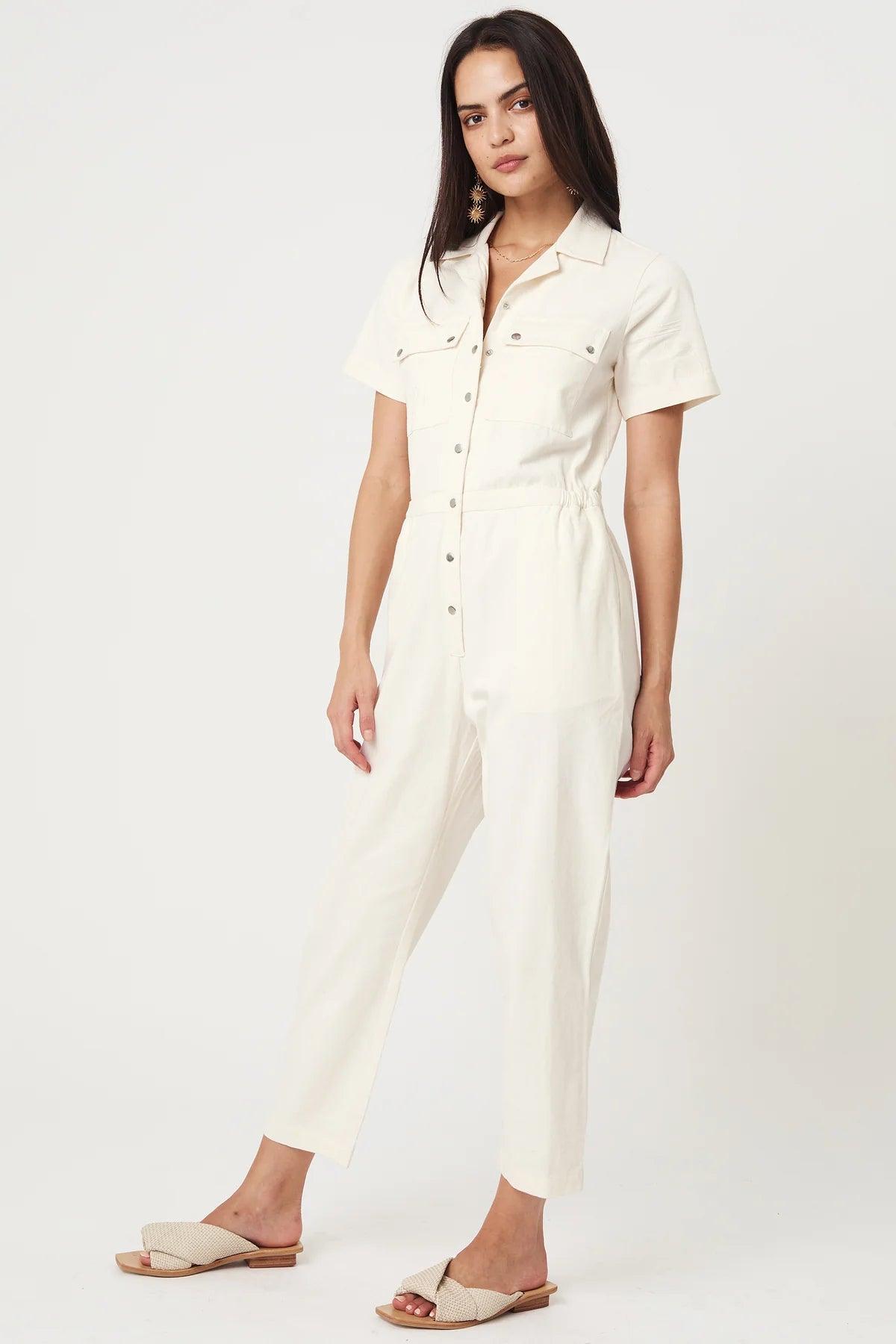 Rue Stiic Daisy Embro Jumpsuit in Off White - the tartan fox