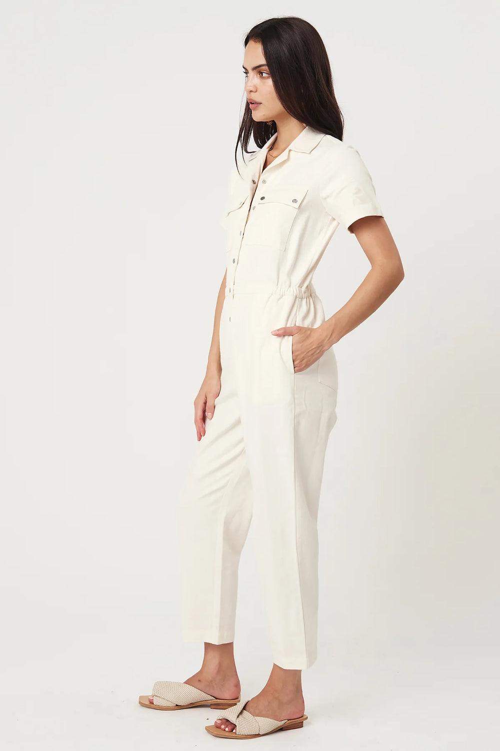 Rue Stiic Daisy Embro Jumpsuit in Off White - the tartan fox