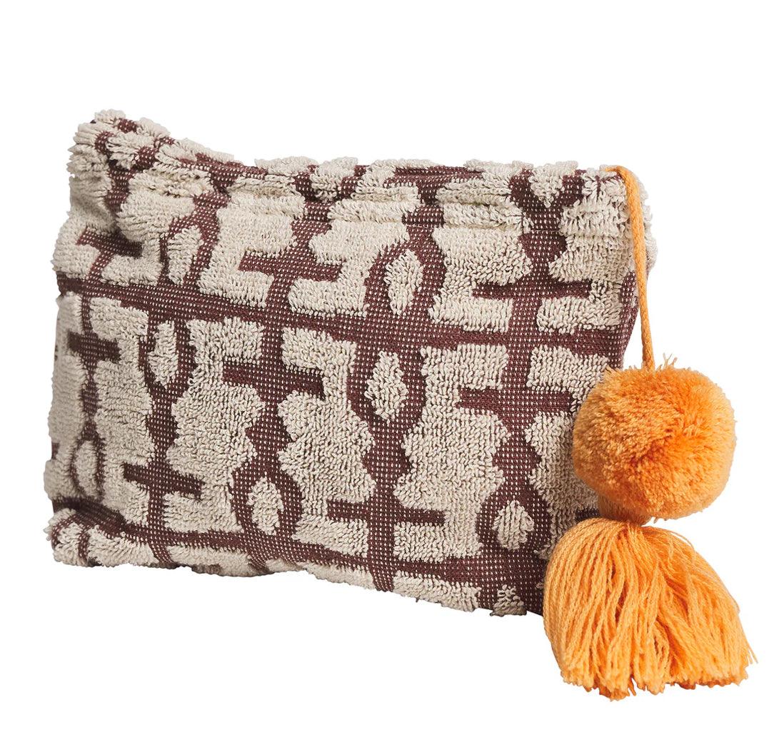 Sage and Clare Amata Terry Pouch in Clove - the tartan fox