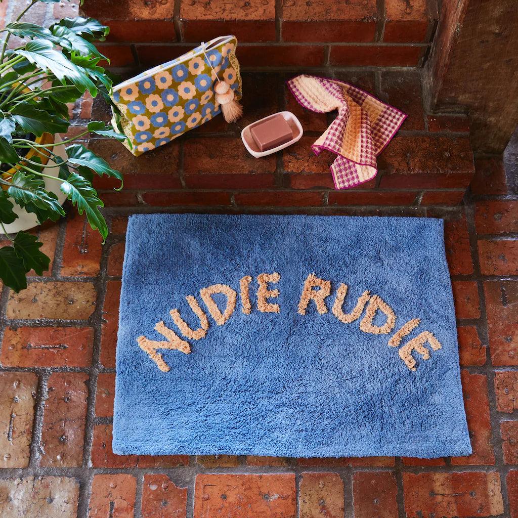 Sage and Clare Tula Nudie Bath Mat in Cornflower - the tartan fox