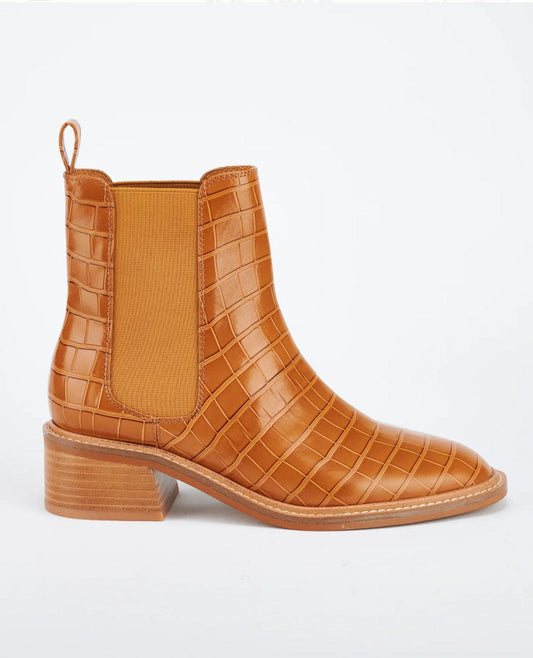 Sol Sana Chelsea Boot in Tan Croc - the tartan fox