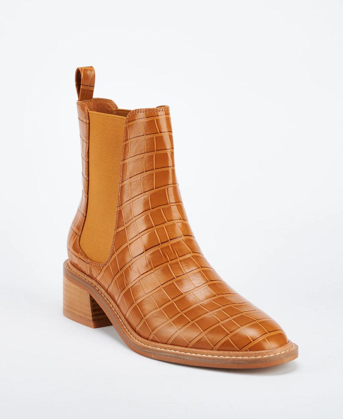 Sol Sana Chelsea Boot in Tan Croc - the tartan fox