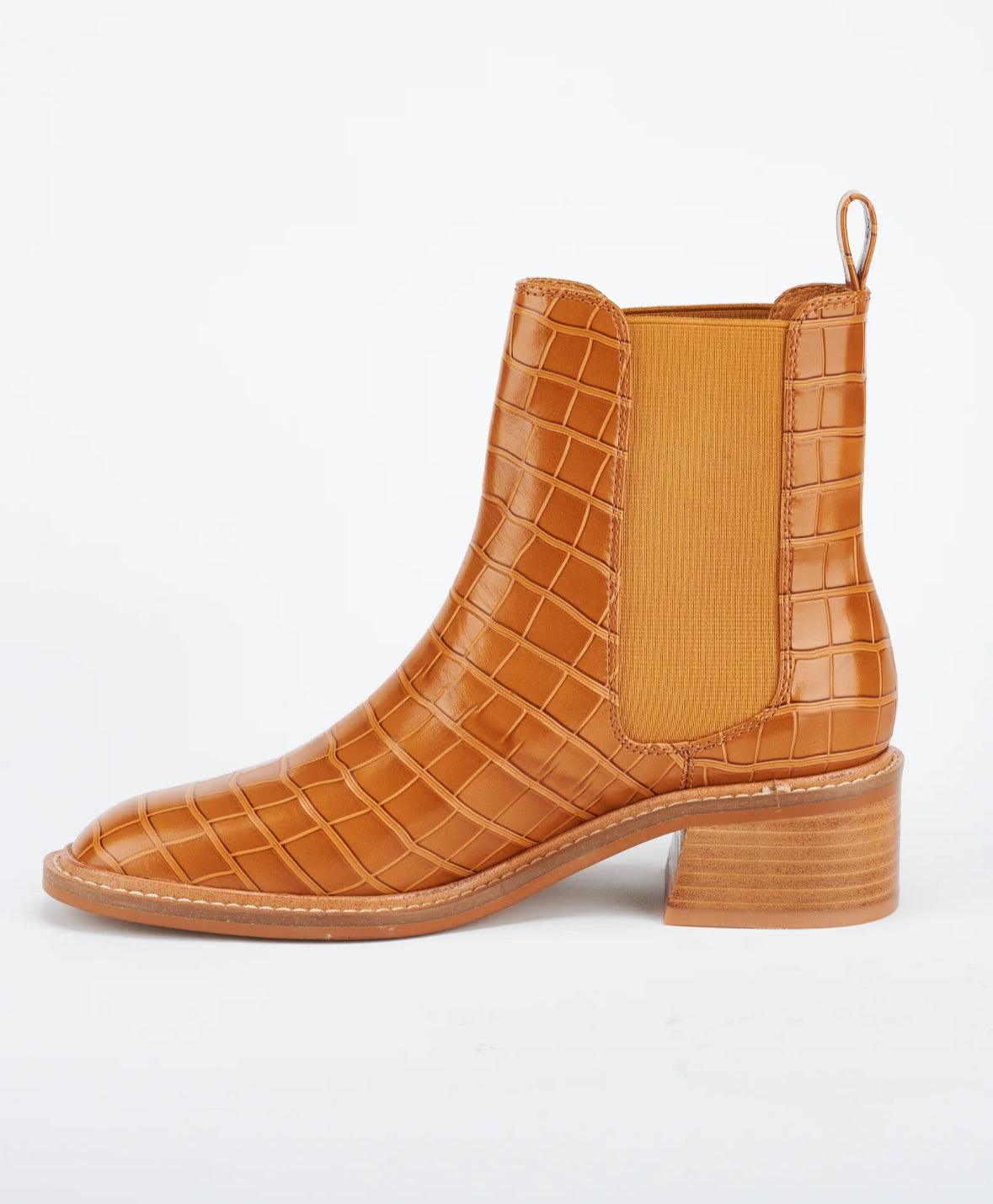 Sol Sana Chelsea Boot in Tan Croc - the tartan fox