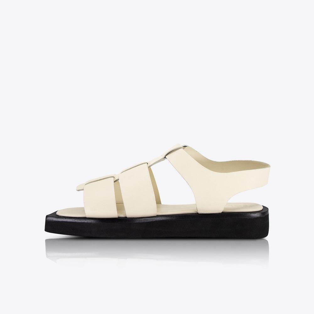 Sol Sana Hawkins Sandal in Off White and Black - the tartan fox