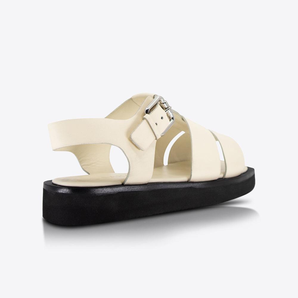 Sol Sana Hawkins Sandal in Off White and Black - the tartan fox