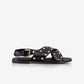 Sol Sana Kyra Sandal in Black Croc/Gold - the tartan fox