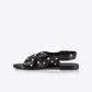 Sol Sana Kyra Sandal in Black Croc/Gold - the tartan fox