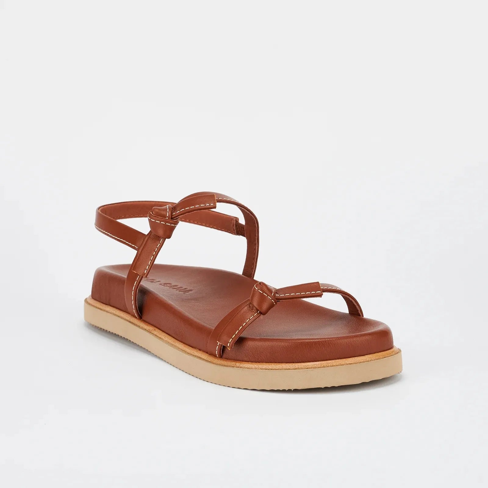 Sol Sana Manzoni Footbed Sandal in Cognac - the tartan fox