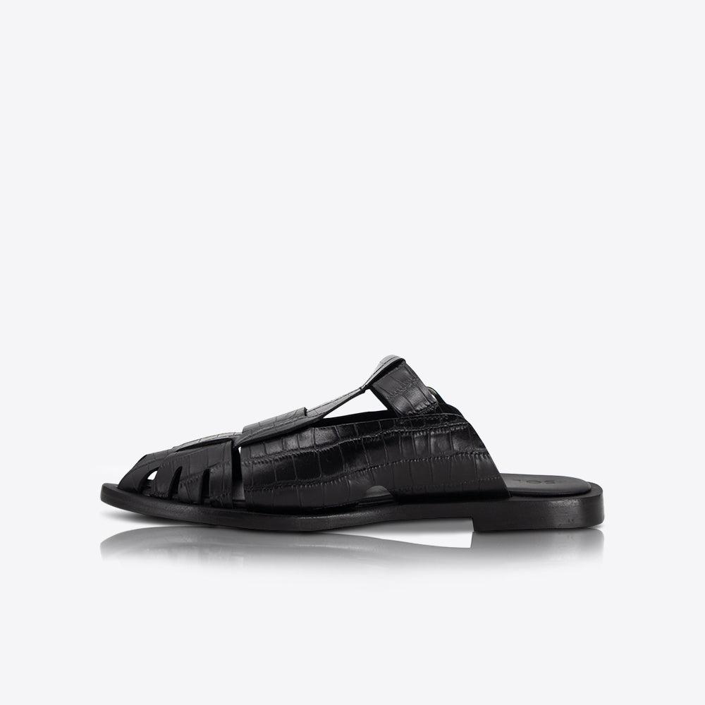 Sol Sana Ned Loafer in Black Croc - the tartan fox