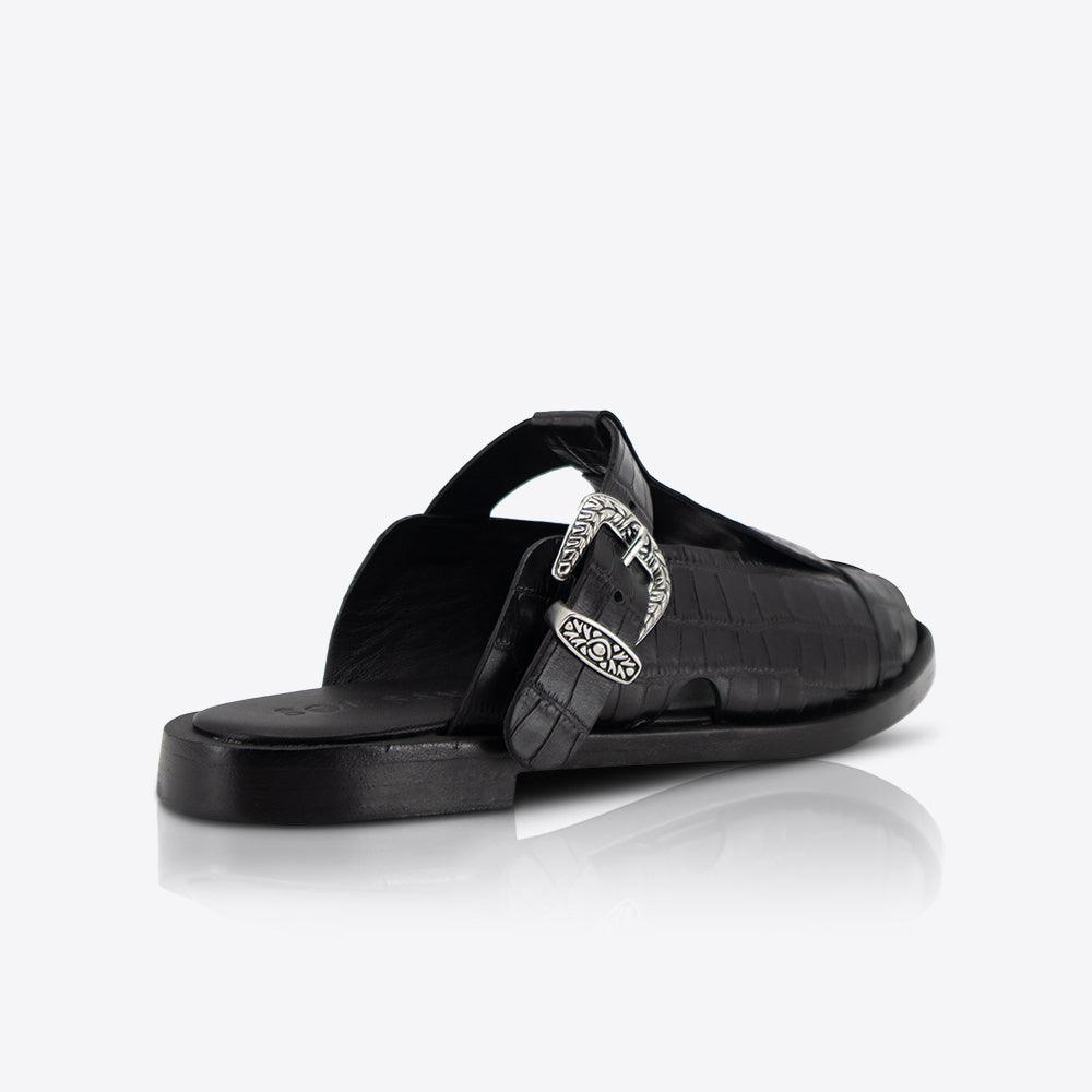 Sol Sana Ned Loafer in Black Croc - the tartan fox