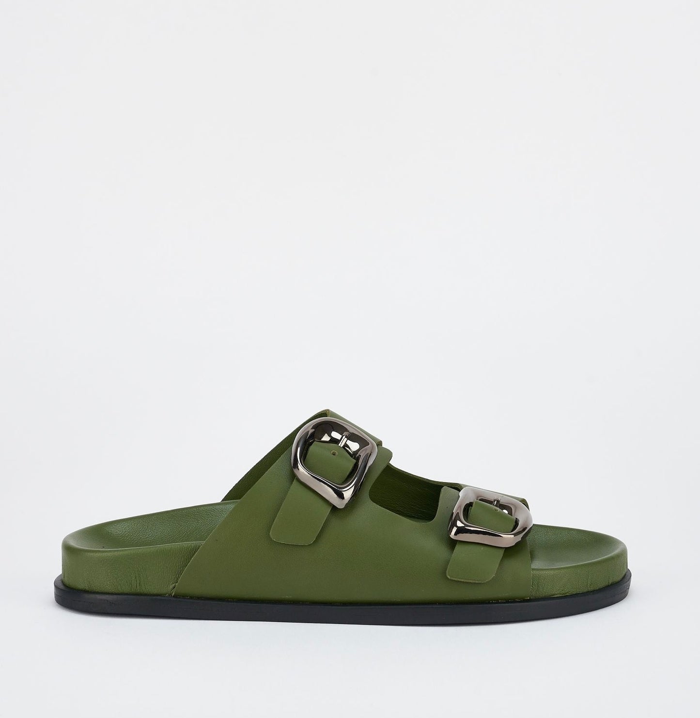 Sol Sana San Jose Footbed Sandal in Forest Green/Silver - the tartan fox