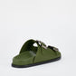 Sol Sana San Jose Footbed Sandal in Forest Green/Silver - the tartan fox