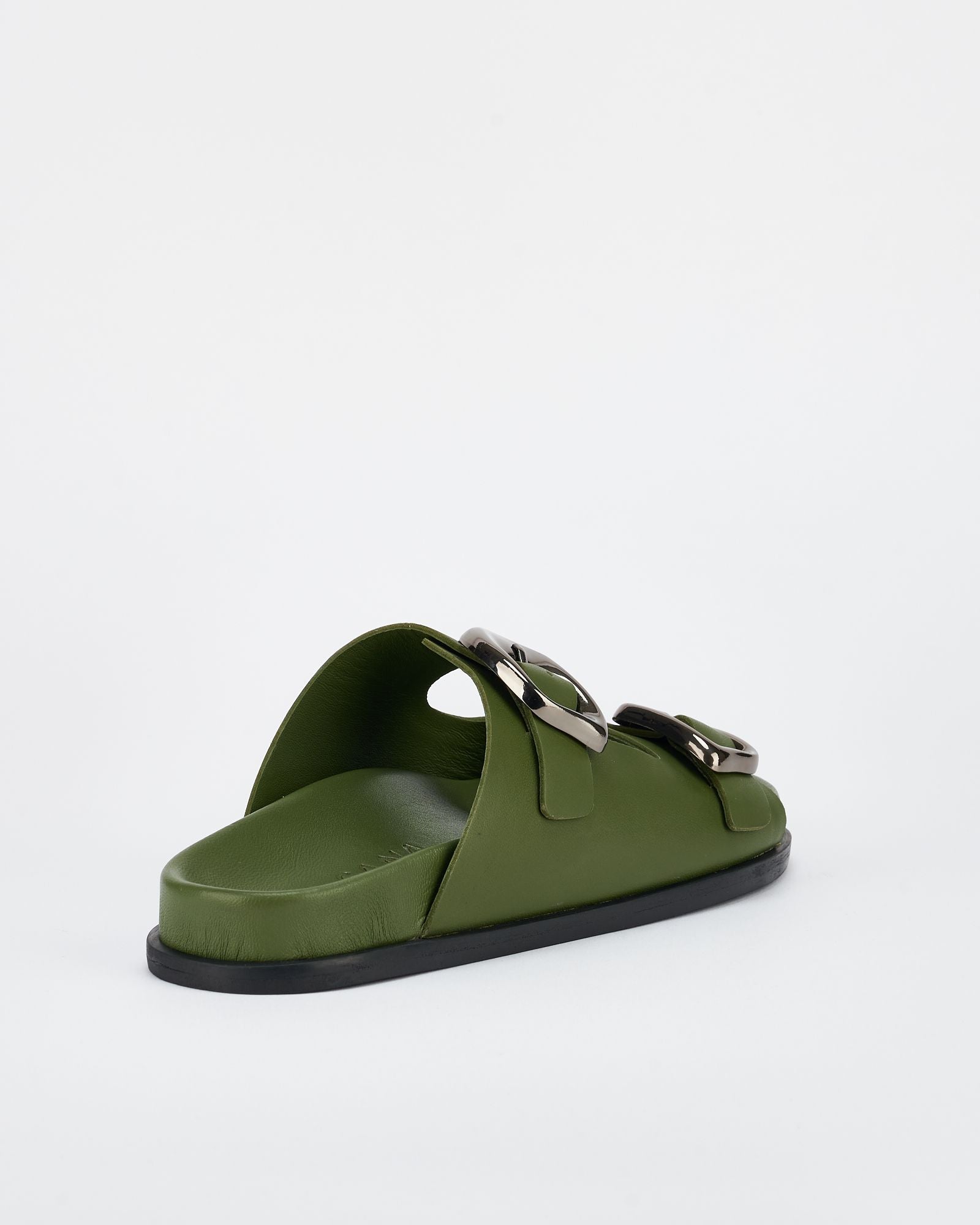 Sol Sana San Jose Footbed Sandal in Forest Green/Silver - the tartan fox