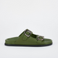 Sol Sana San Jose Footbed Sandal in Forest Green/Silver - the tartan fox