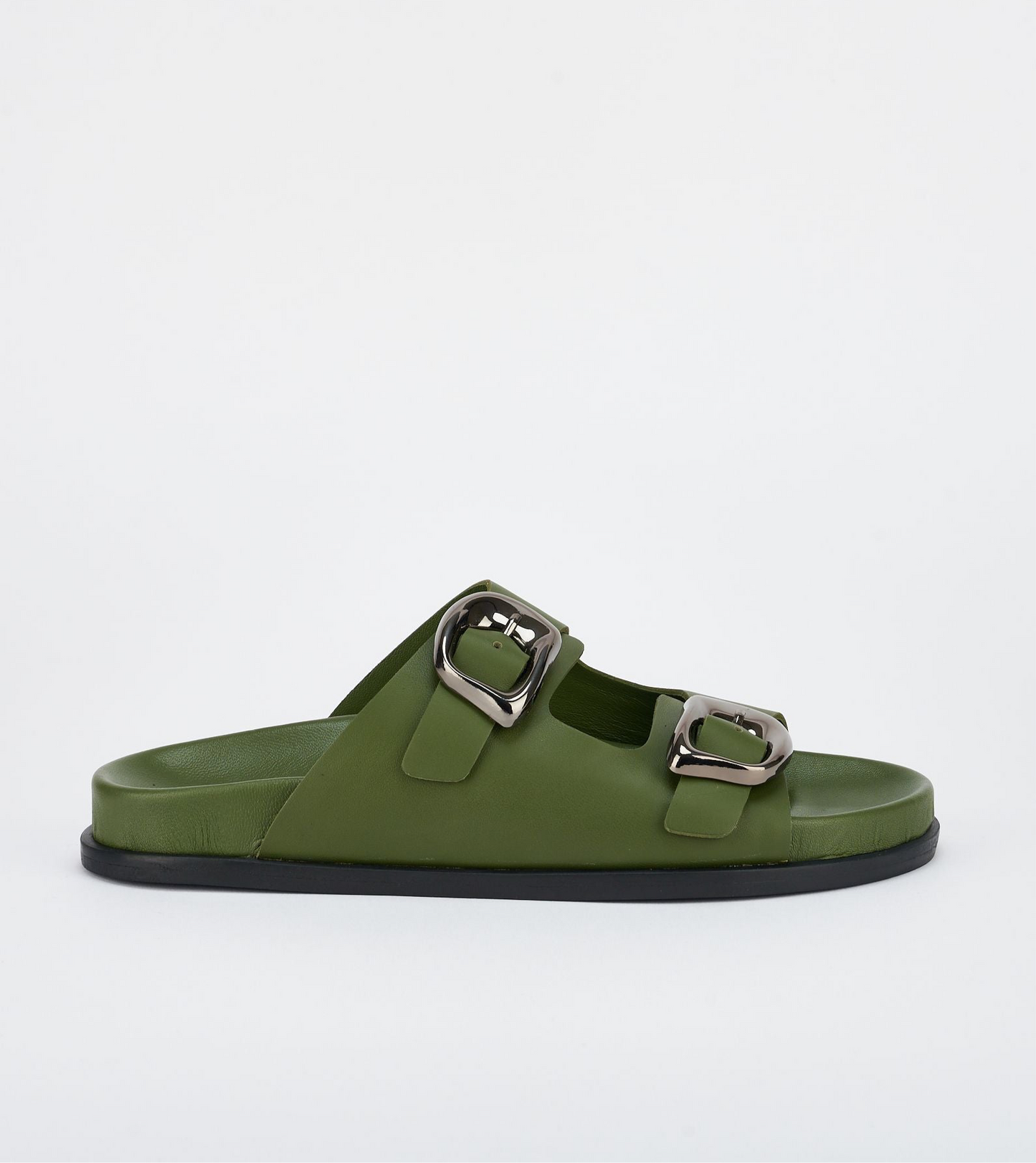 Sol Sana San Jose Footbed Sandal in Forest Green/Silver - the tartan fox