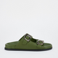 Sol Sana San Jose Footbed Sandal in Forest Green/Silver - the tartan fox