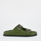 Sol Sana San Jose Footbed Sandal in Forest Green/Silver - the tartan fox