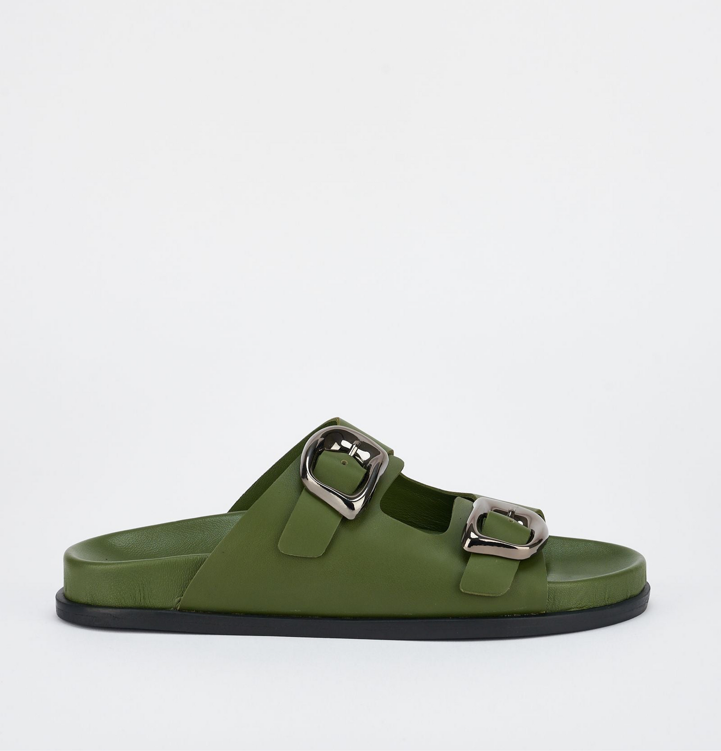 Sol Sana San Jose Footbed Sandal in Forest Green/Silver - the tartan fox