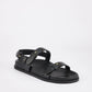 Sol Sana Tritan Footbed Sandal in Black Leather - the tartan fox