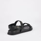 Sol Sana Tritan Footbed Sandal in Black Leather - the tartan fox