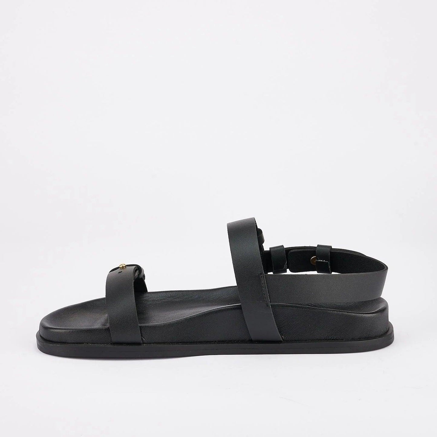 Sol Sana Tritan Footbed Sandal in Black Leather - the tartan fox