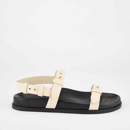 Sol Sana Tritan Footbed Sandal in Off White Leather - the tartan fox