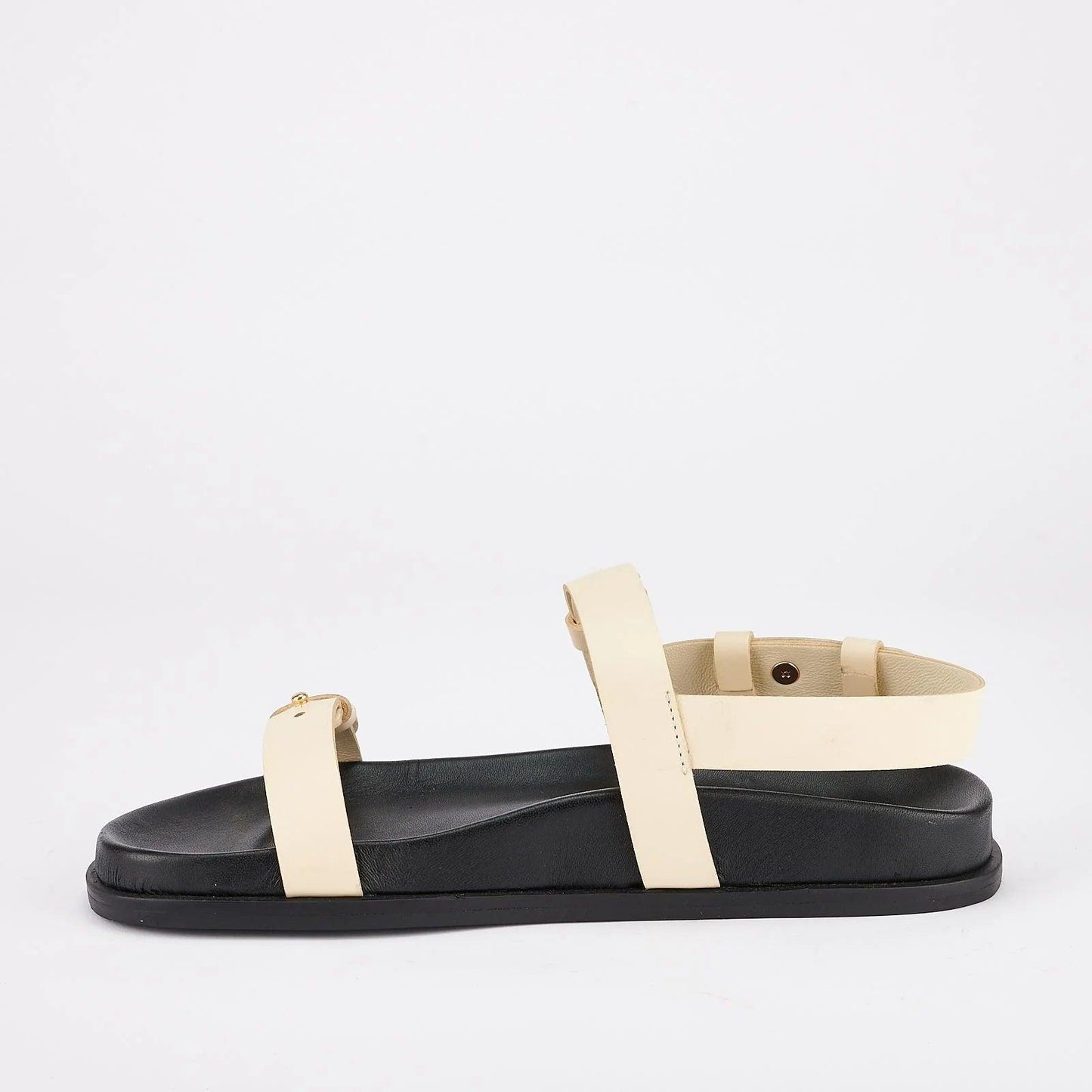 Sol Sana Tritan Footbed Sandal in Off White Leather - the tartan fox