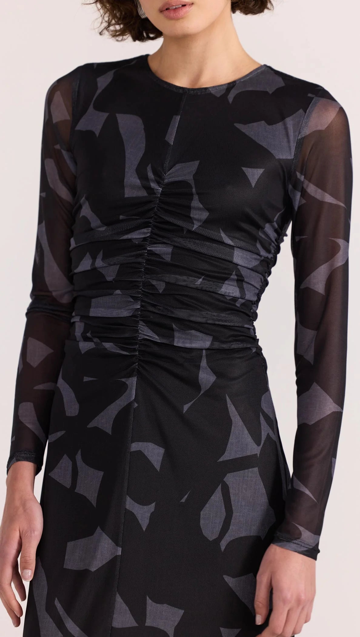 Staple the Label Aura Mesh Midi Dress in Abstract - the tartan fox