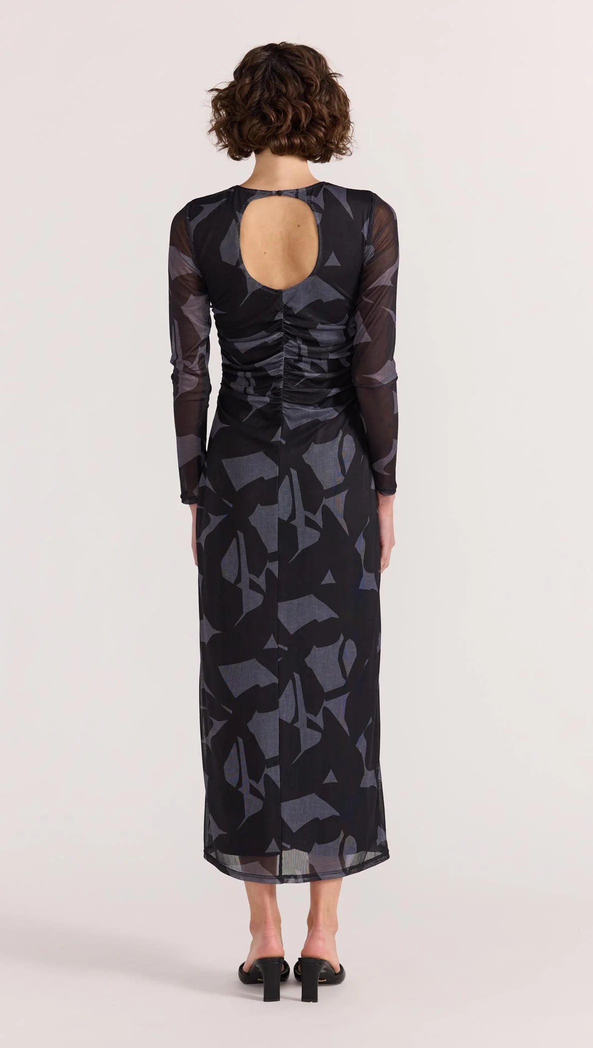 Staple the Label Aura Mesh Midi Dress in Abstract - the tartan fox
