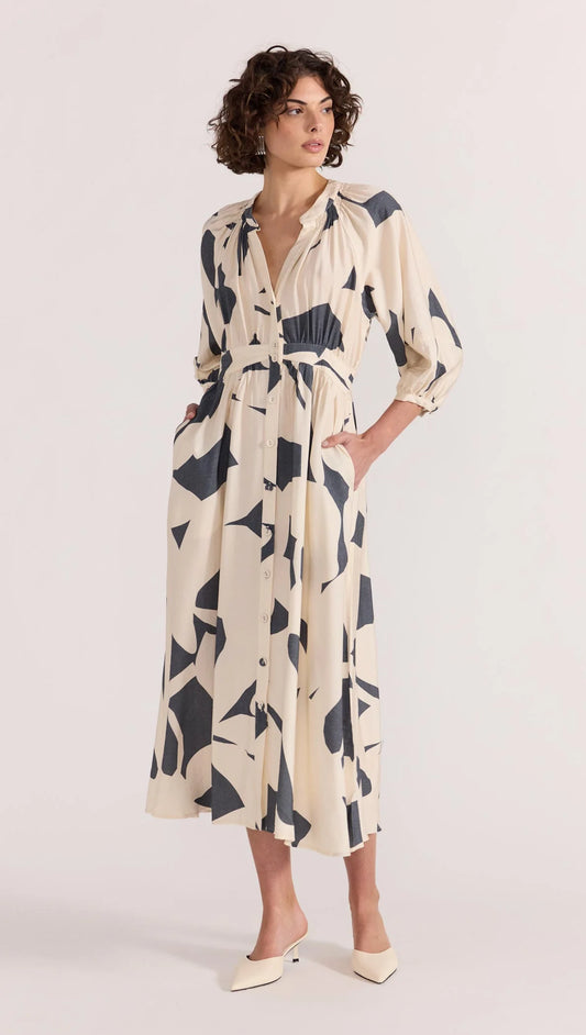 Staple the Label Aura Midi Dress in Abstract - the tartan fox
