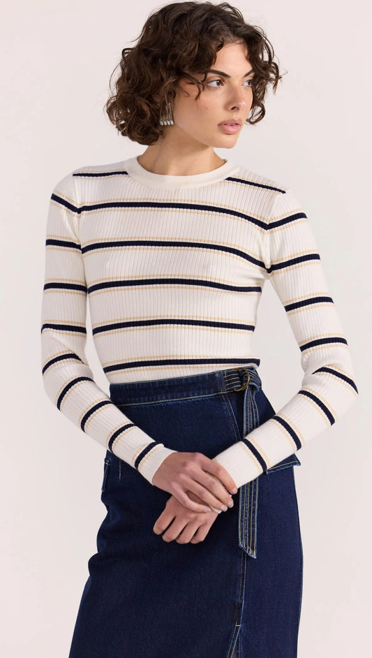 Staple the Label Camille Stripe Knit Top in Stripe - the tartan fox
