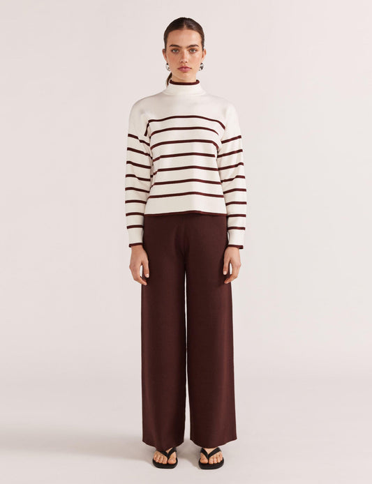 Staple the Label Dover Knit Pants in Chocolate - the tartan fox