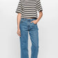 Staple the Label Elara Crop Tee in Black and White Stripe - the tartan fox