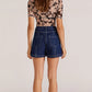 Staple the Label Elena Denim Short in Indigo - the tartan fox