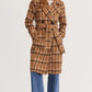 Staple the Label Heston Check Coat in Brown Check - the tartan fox