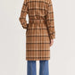 Staple the Label Heston Check Coat in Brown Check - the tartan fox