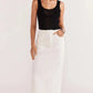 Staple the Label Innes Denim Midi Skirt in White - the tartan fox