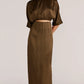 Staple the Label Koa Midi Skirt in Khaki - the tartan fox