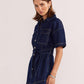 Staple the Label Luca Denim Mini Dress in Indigo - the tartan fox