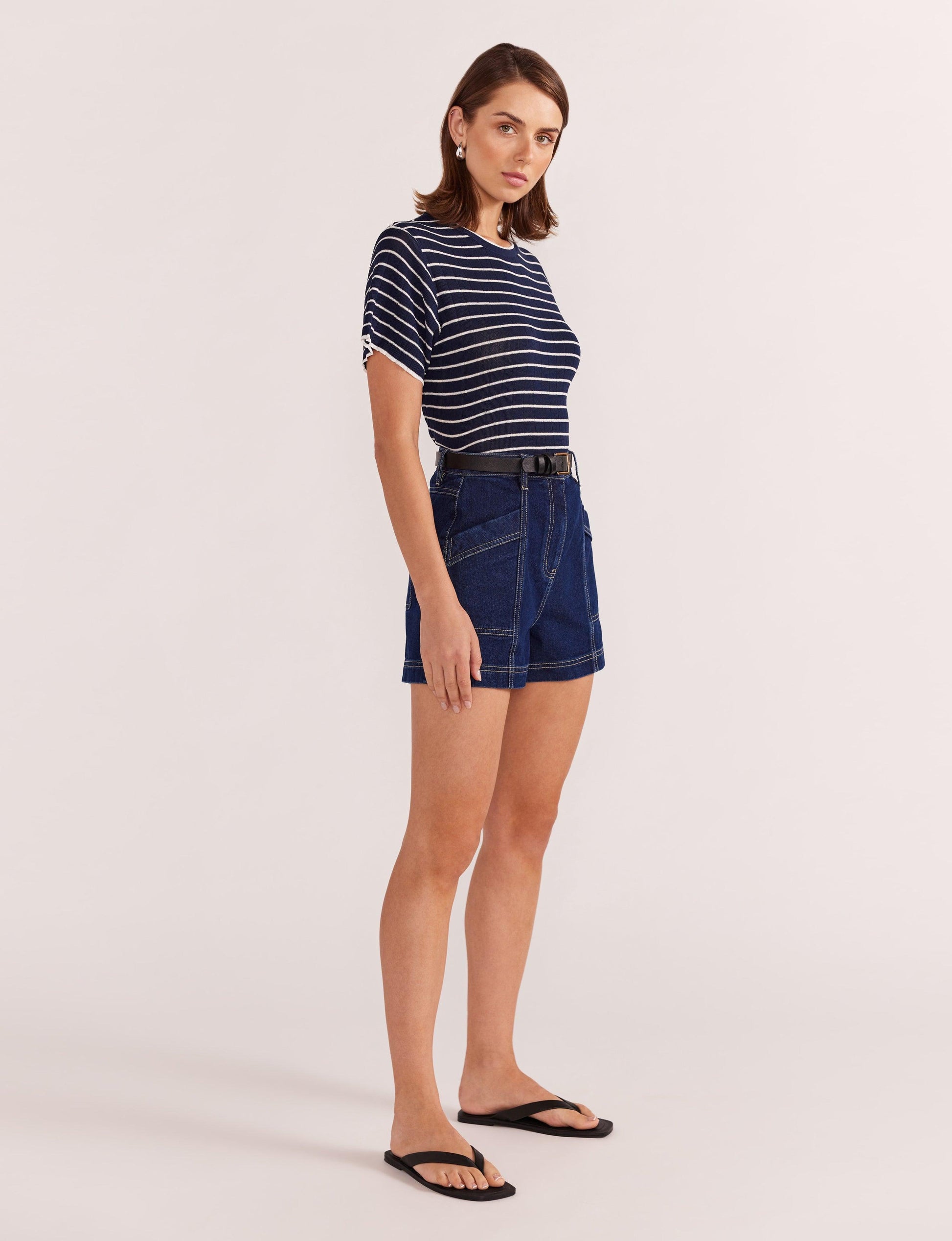 Staple the Label Luca Denim Shorts in Indigo - the tartan fox